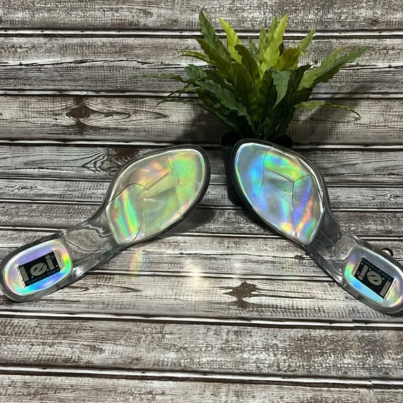 LEI Women's Clear and Silver 2 inch  Heels Size 8.5 - Picture 6 of 12